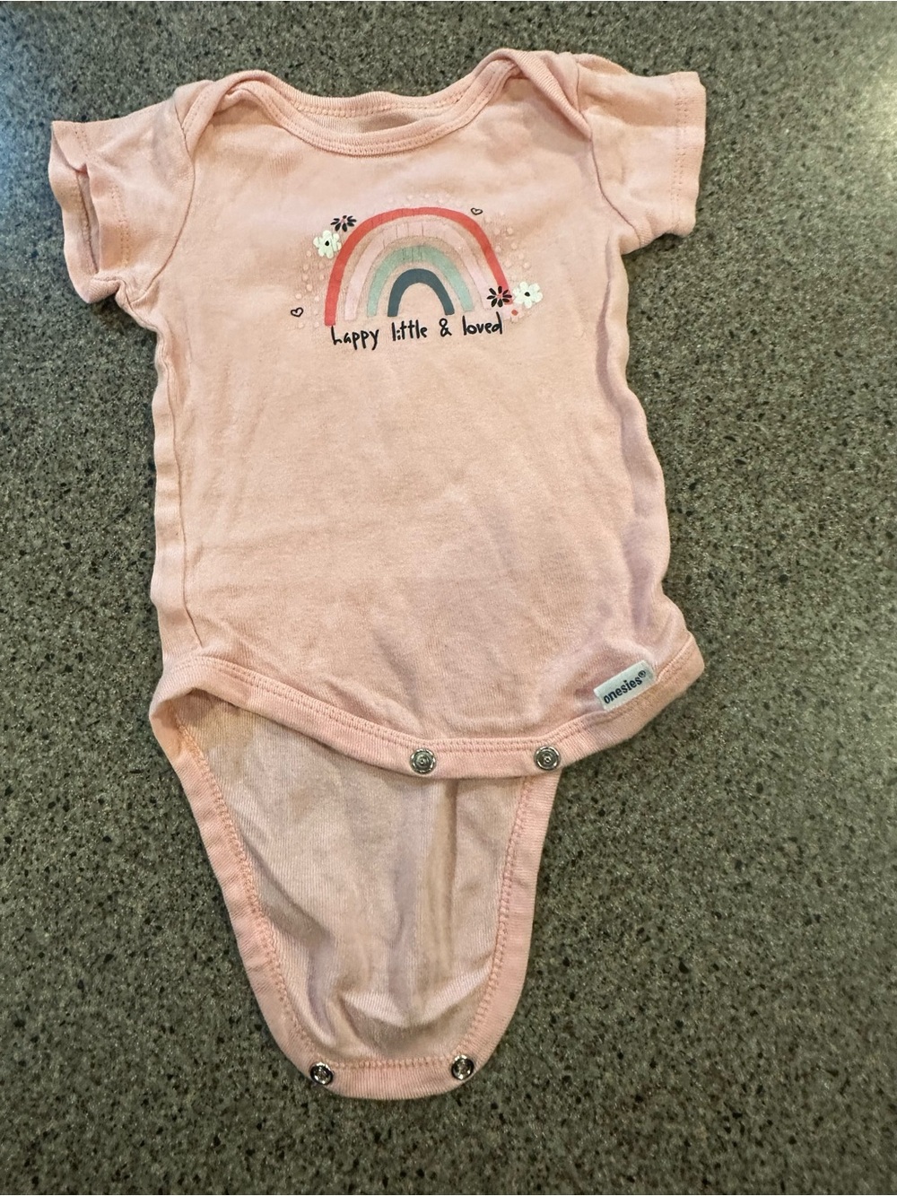 Gerber Pink Rainbow 'Happy Little & Loved' Bodysuit
